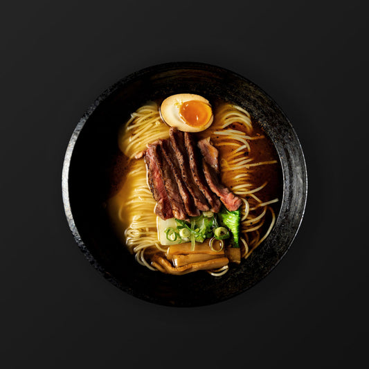 Shoyu Ramen - Beef rib steak - Black garlic flavor