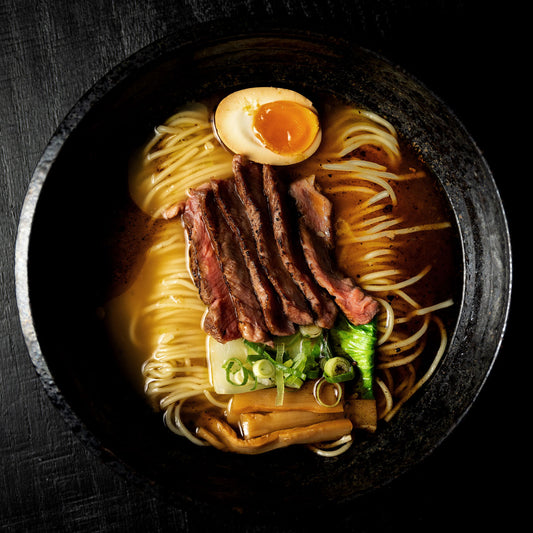 Shoyu Ramen - Beef rib steak - Black garlic flavor