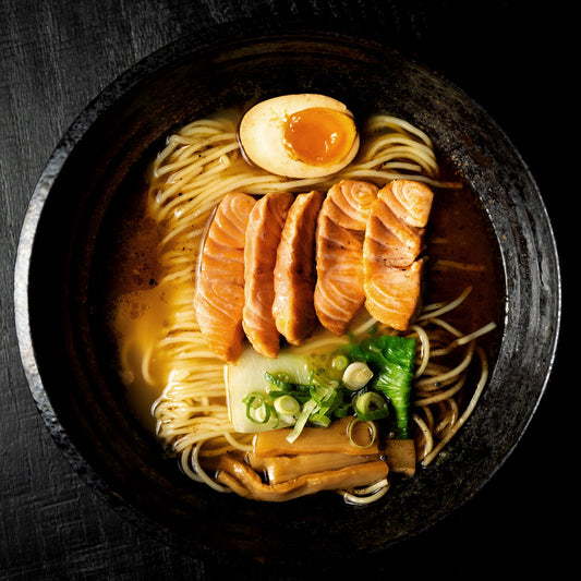 Shoyu Ramen - Grilled salmon - Black garlic flavor